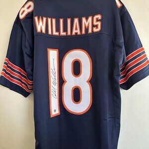 CALEB WILLIAMS SIGNED CHICAGO BEARS QB AUTOGRAPHED CUSTOM JERSEY w/COA XL - 822